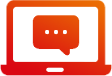 Laptop with chat bubble on screen icon