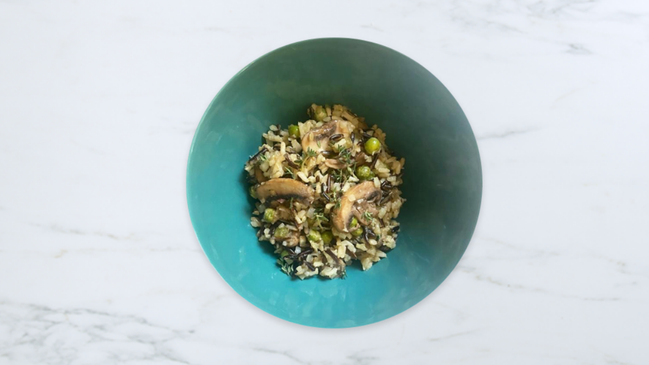 Bowl of wild rice pilaf