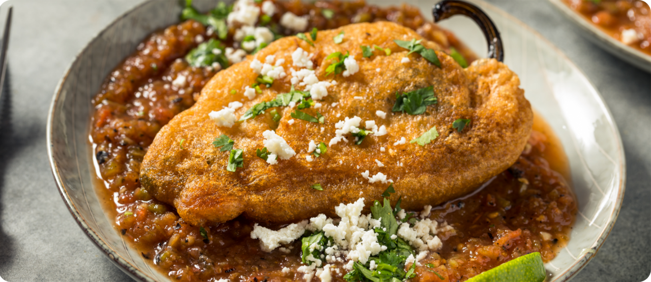 Plate of chile relleno