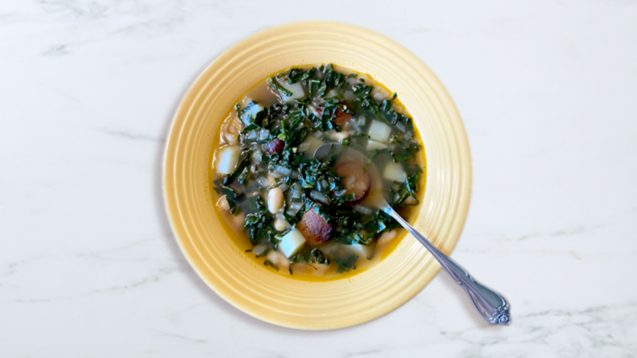 Bowl of kale soup