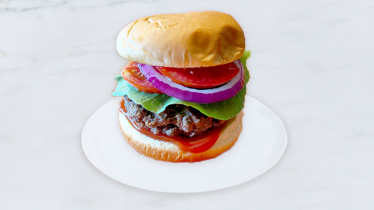 Bison burger with toppings