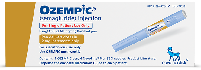 Authentic 2 mg dose Ozempic® carton