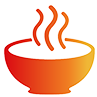Steaming bowl of soup