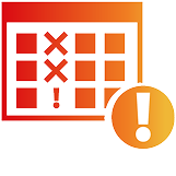 Calendar and exclamation mark icon