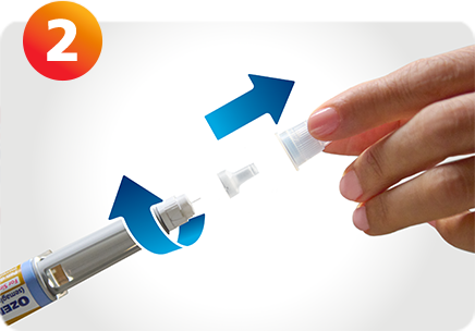 Hand attaching a needle to the Ozempic® pen