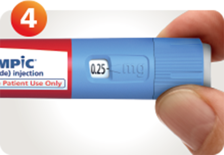 Hand turning the Ozempic® pen dose selector