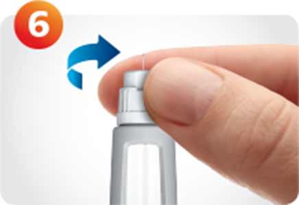 Hand removing the Ozempic® pen needle by twisting