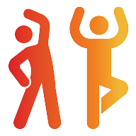 Two people stretching icon