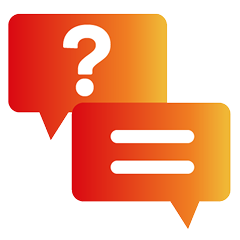 Question mark and chat bubble icon