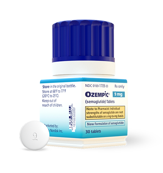 Ozempic® 9 mg pill and bottle
