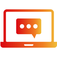Laptop with chat bubble on screen icon