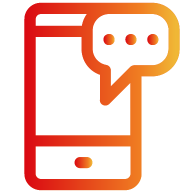 Cell phone with speech bubble icon